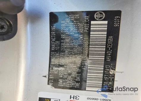 2009 Toyota Camry Hybrid z USA, uszkodzony, nr VIN 4T1BB46KX9U096871